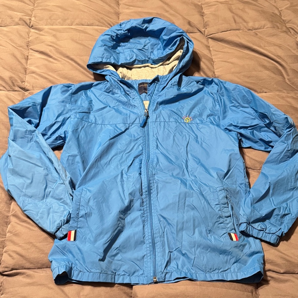 Kids Blue Lightweight Hooded Wind Jacket